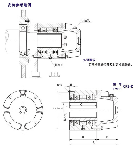 CKZ-D楔塊式超越離合器結(jié)構圖